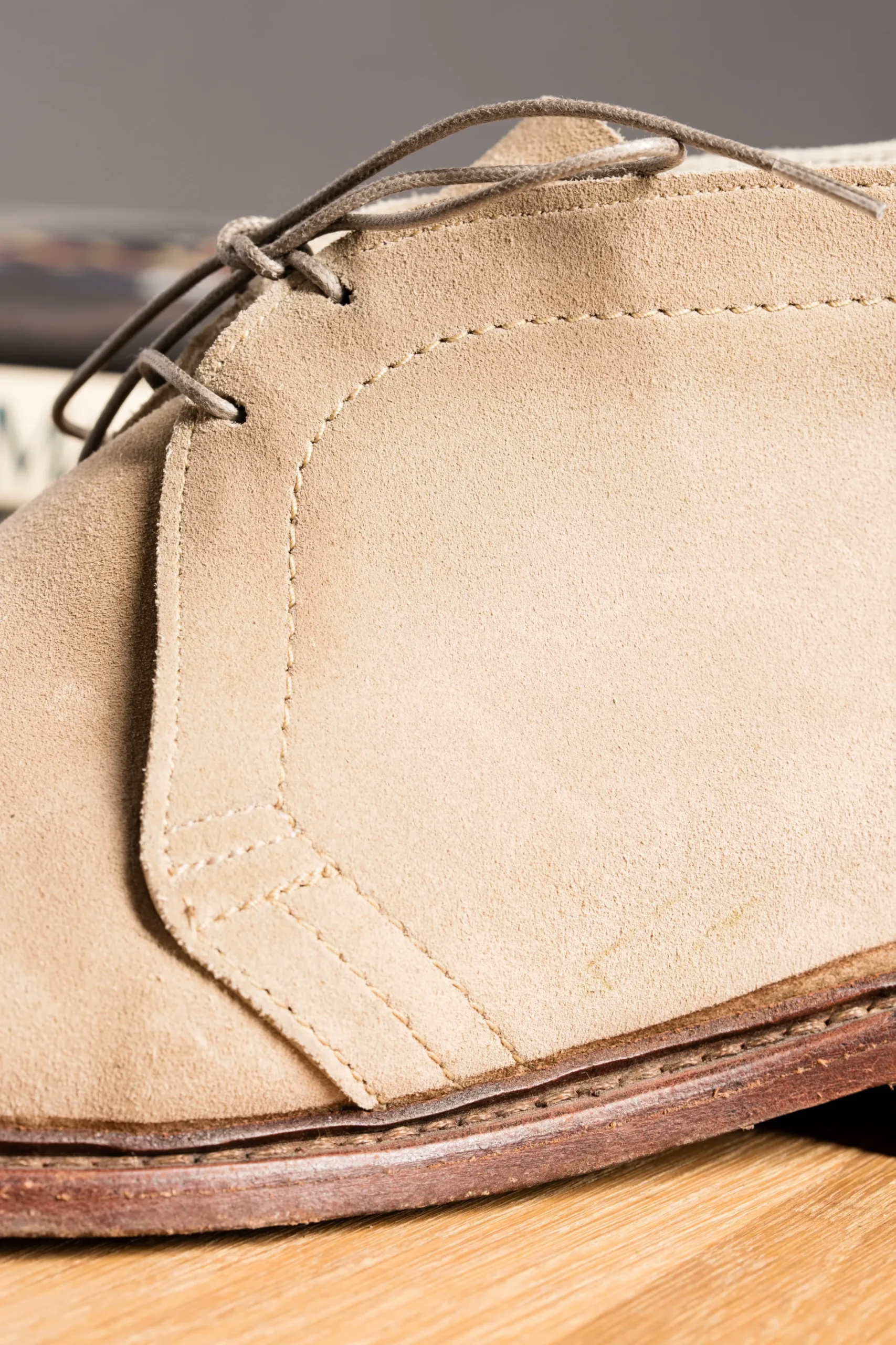 Flat Beige Waxed Cotton Shoelaces