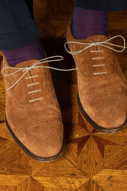 Flat Beige Waxed Cotton Shoelaces