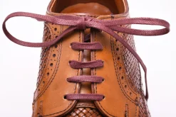 Flat Burgundy Waxed Cotton Shoelaces