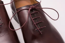 Flat Burgundy Waxed Cotton Shoelaces
