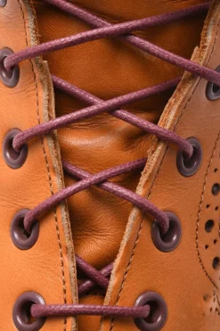 Flat Burgundy Waxed Cotton Shoelaces