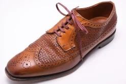 Flat Burgundy Waxed Cotton Shoelaces