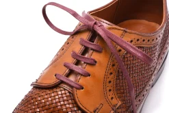 Flat Burgundy Waxed Cotton Shoelaces