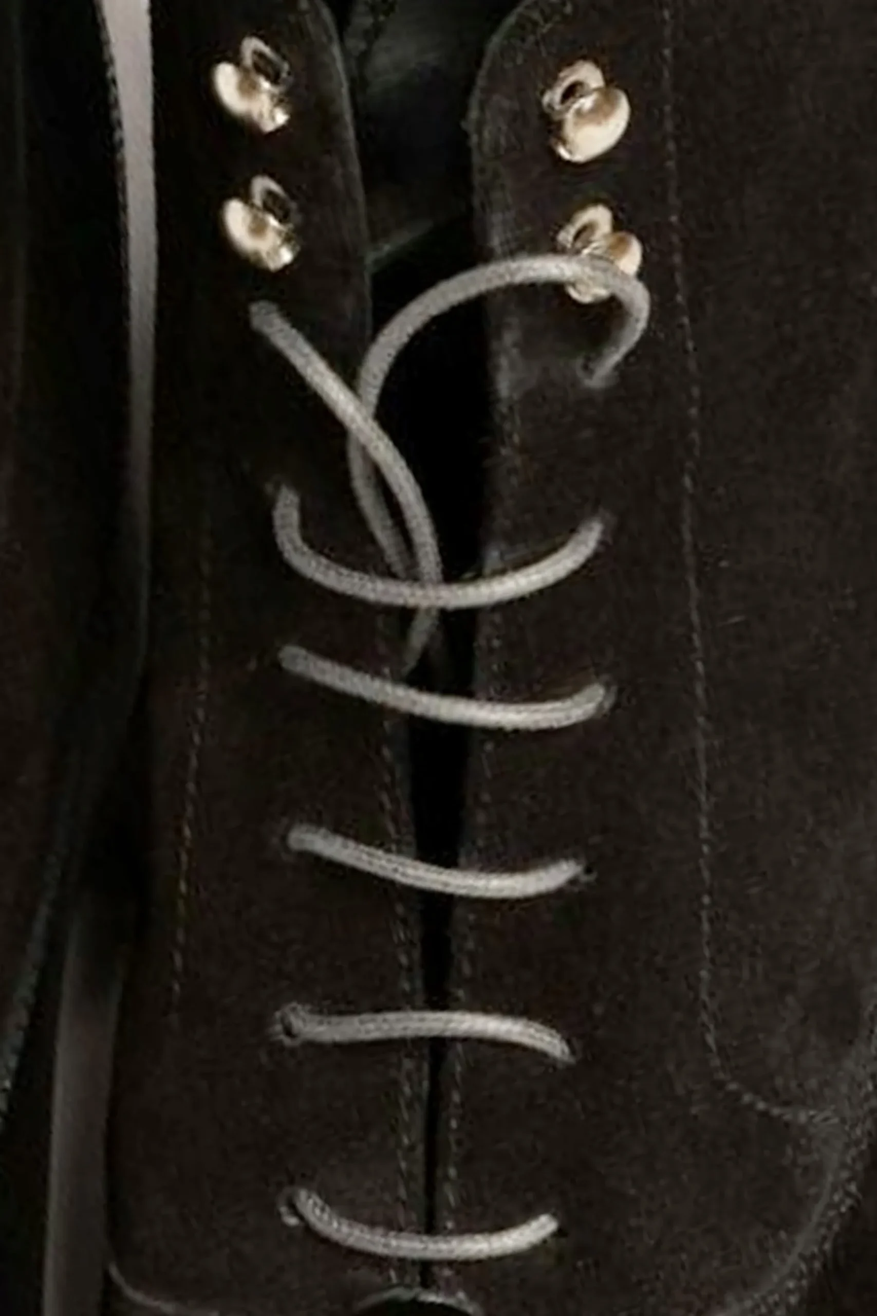 Flat Charcoal Waxed Cotton Shoelaces