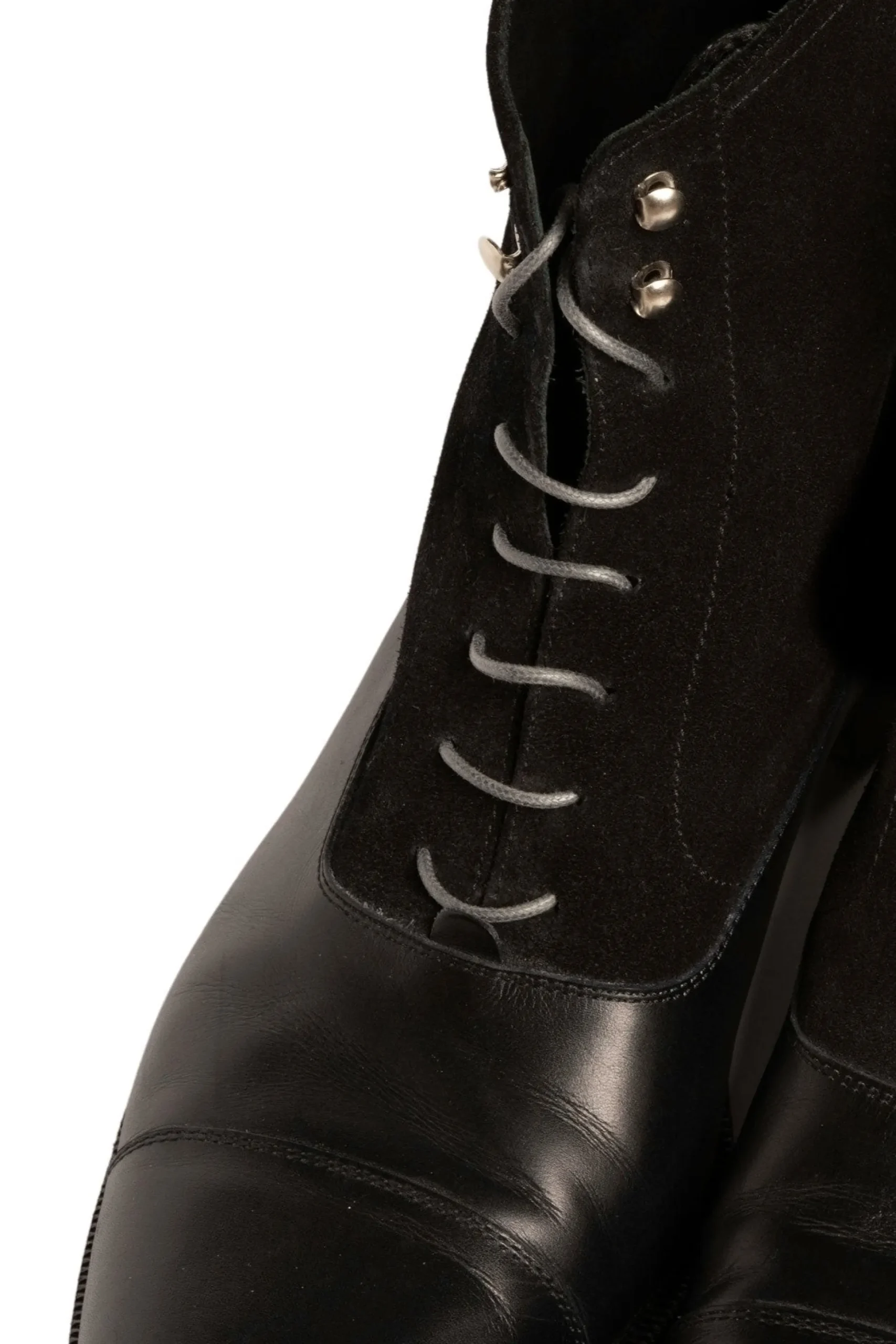 Flat Charcoal Waxed Cotton Shoelaces