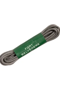 Flat Charcoal Waxed Cotton Shoelaces