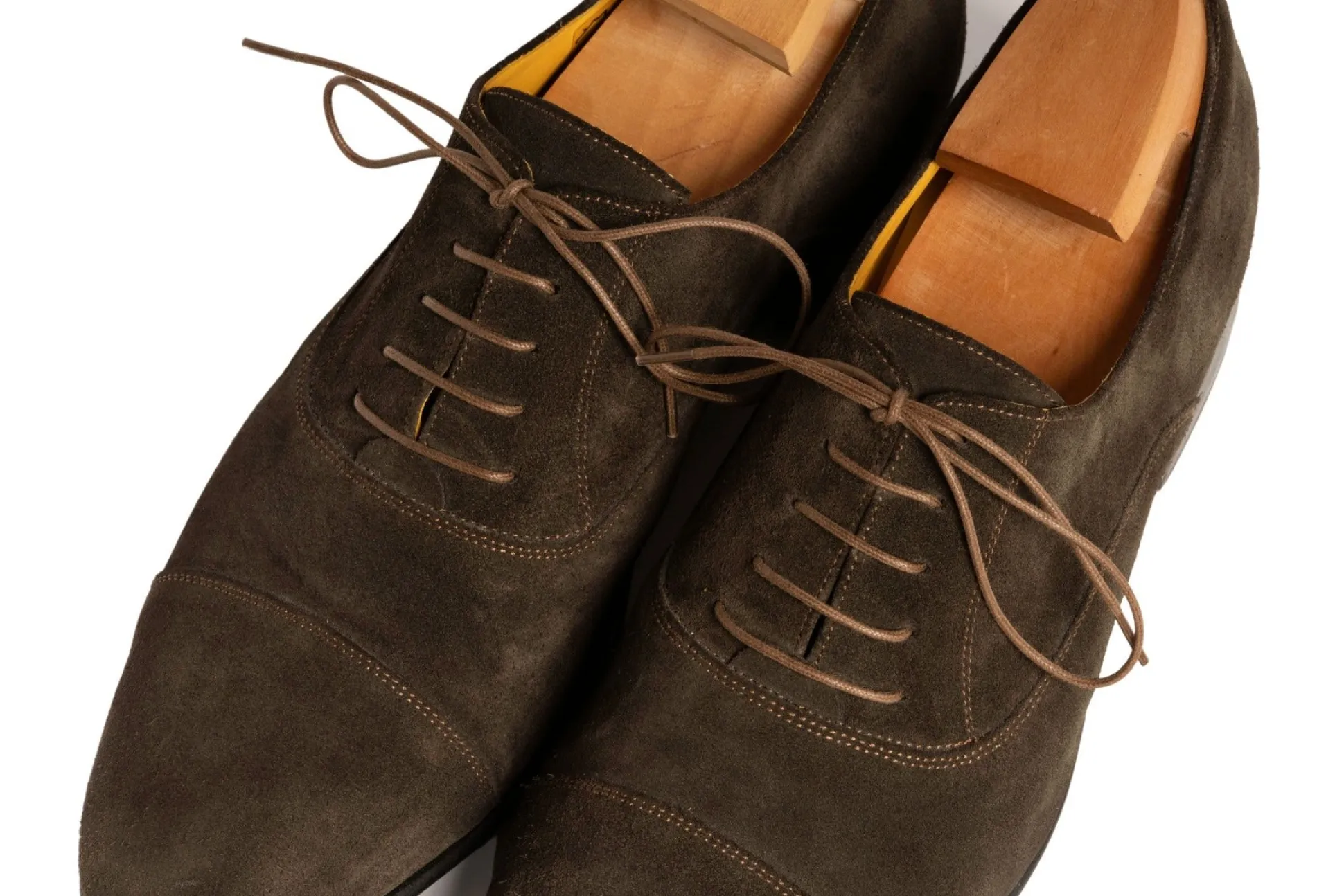Flat Coffee Brown Waxed Cotton Shoelaces