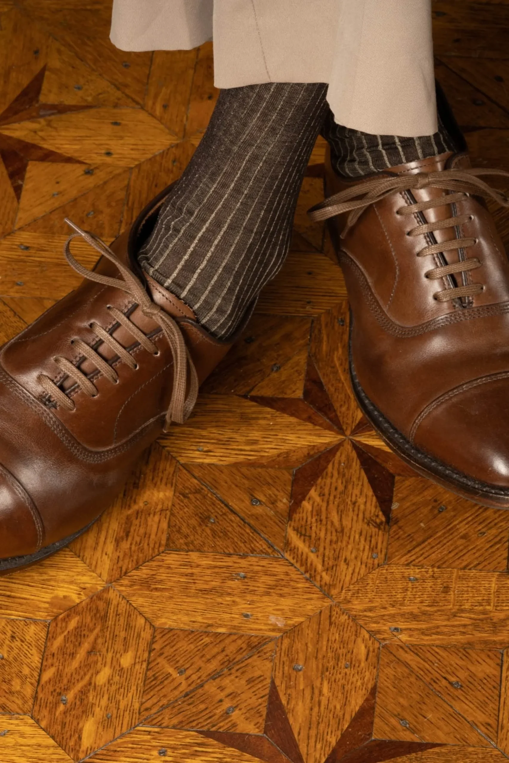 Flat Coffee Brown Waxed Cotton Shoelaces