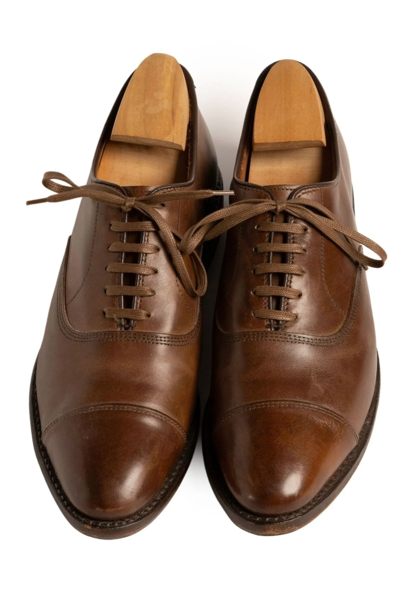 Flat Coffee Brown Waxed Cotton Shoelaces