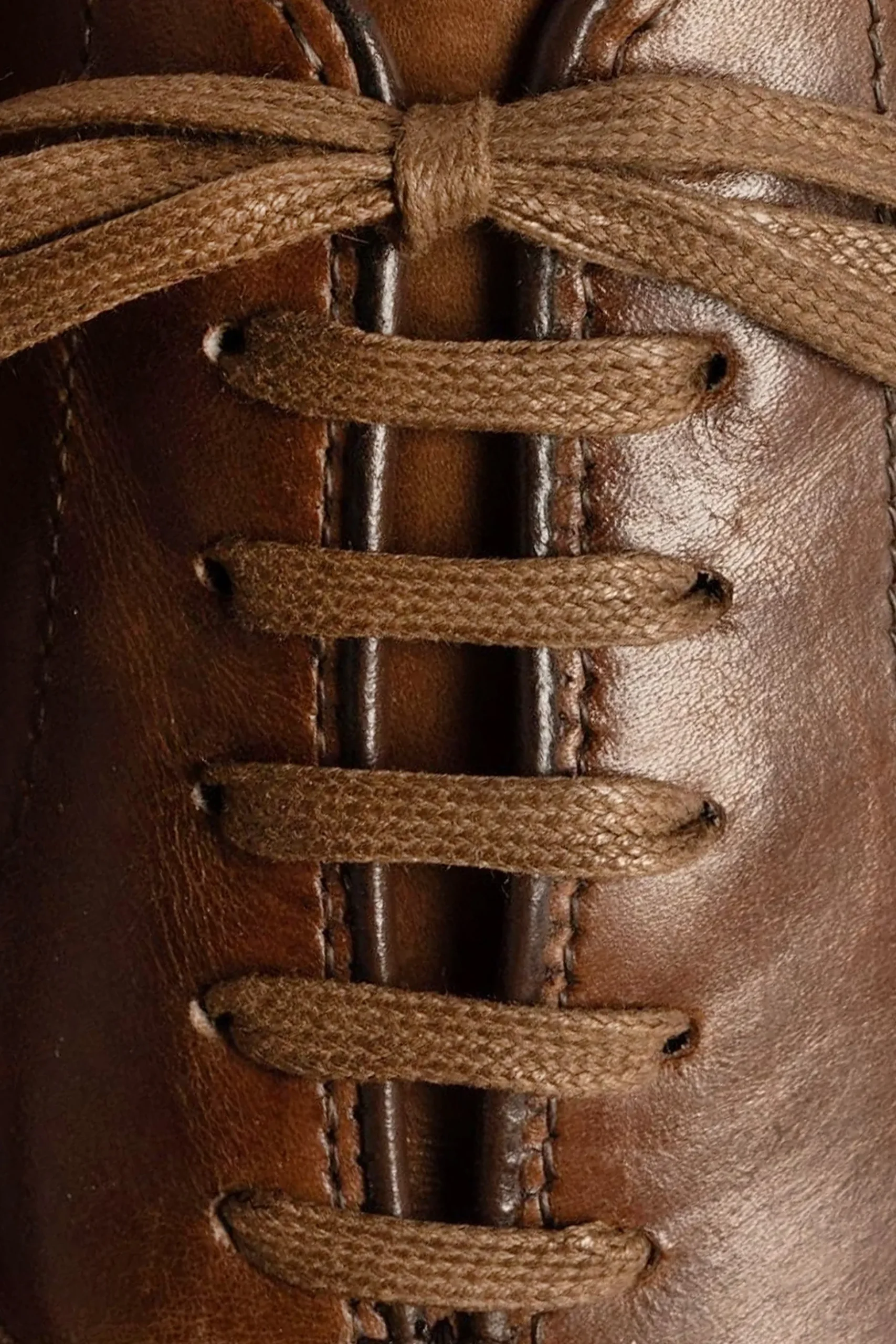 Flat Coffee Brown Waxed Cotton Shoelaces
