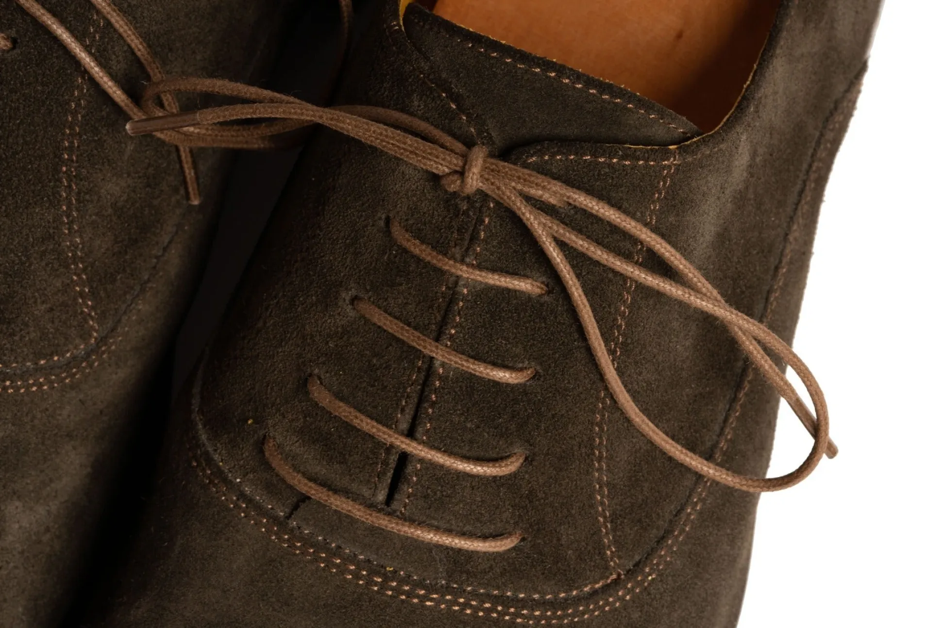 Flat Coffee Brown Waxed Cotton Shoelaces
