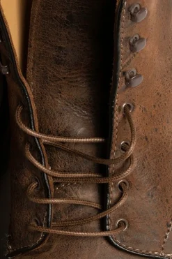 Flat Coffee Brown Waxed Cotton Shoelaces