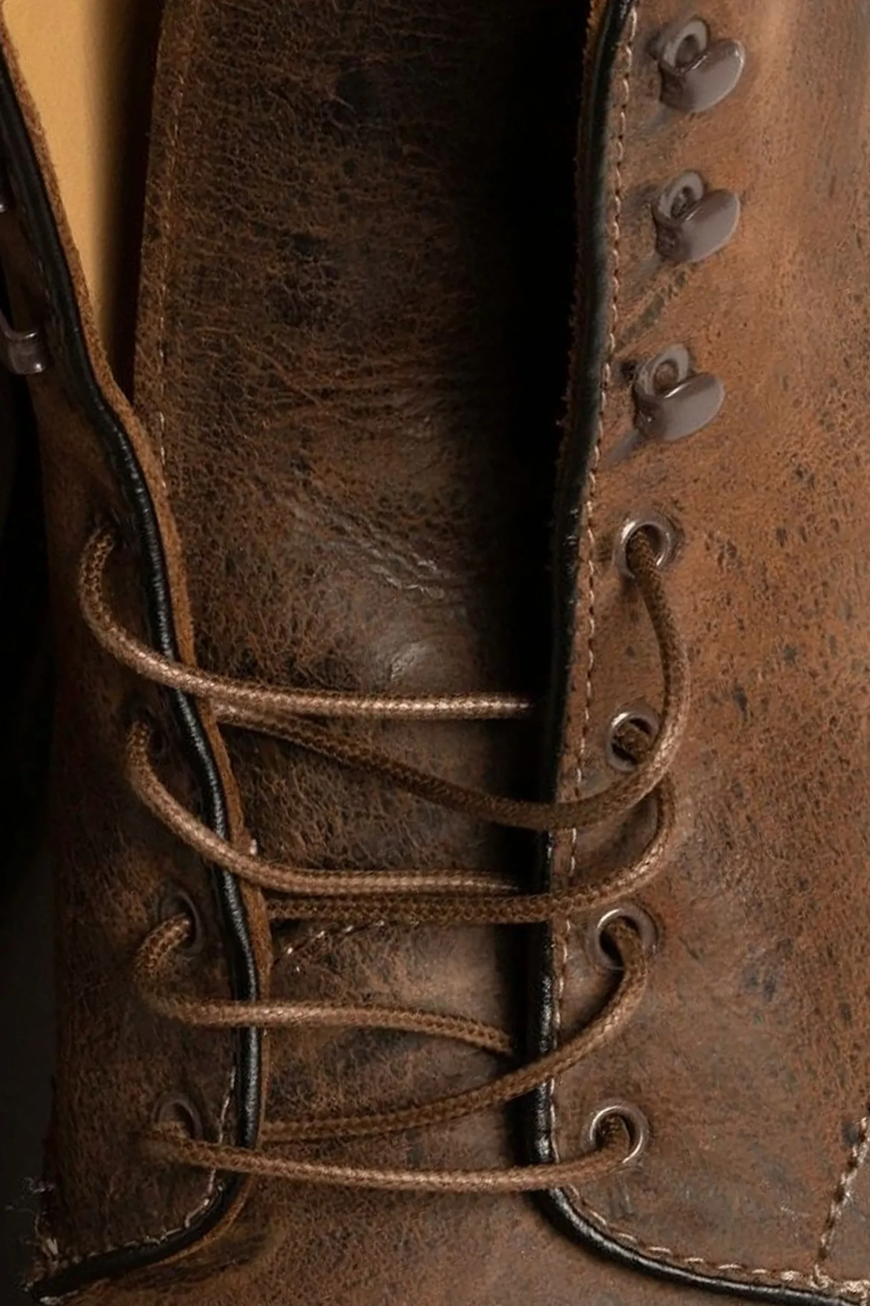 Flat Coffee Brown Waxed Cotton Shoelaces