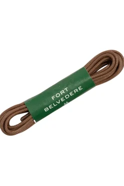 Flat Coffee Brown Waxed Cotton Shoelaces