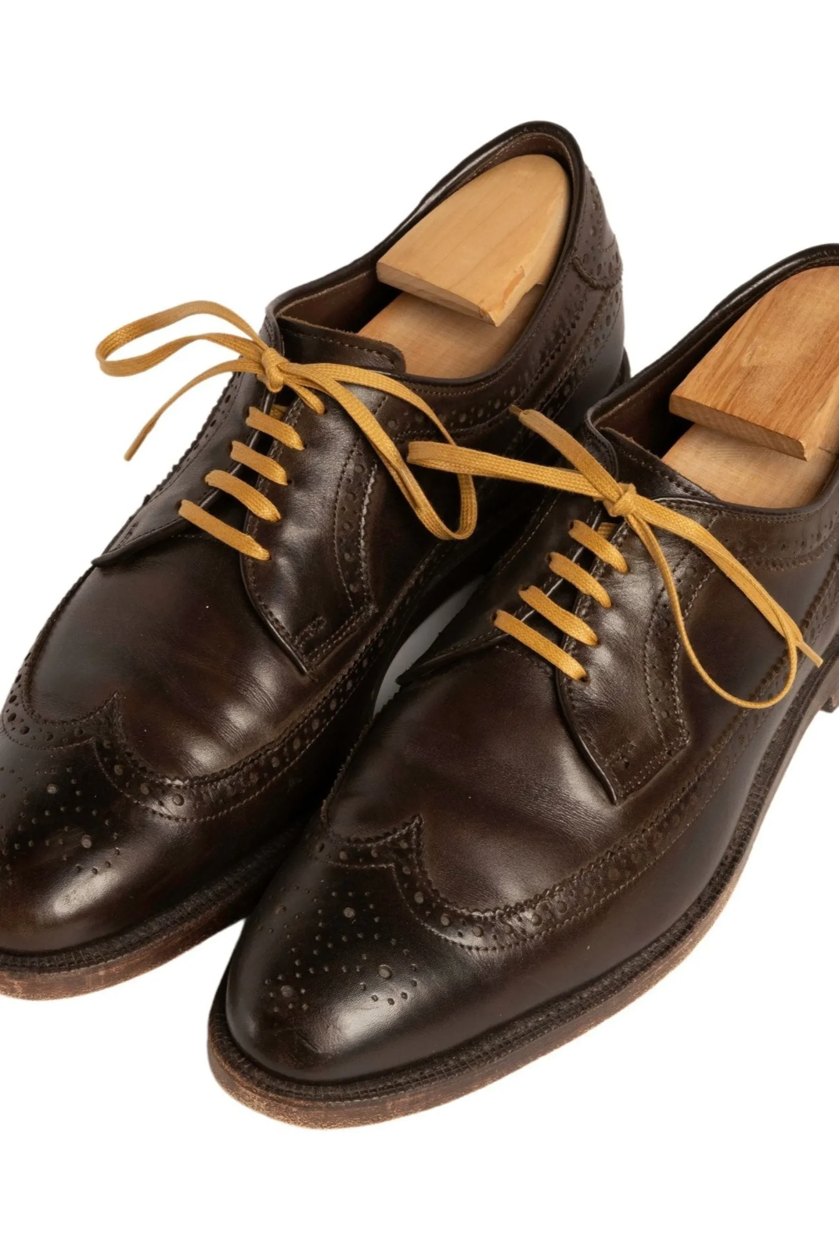 Flat Cognac Waxed Cotton Shoelaces