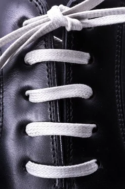 Flat Light Gray Waxed Cotton Shoelaces
