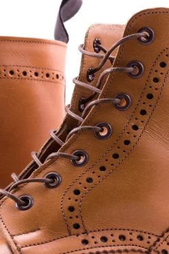 Flat Mid Brown Waxed Cotton Shoelaces