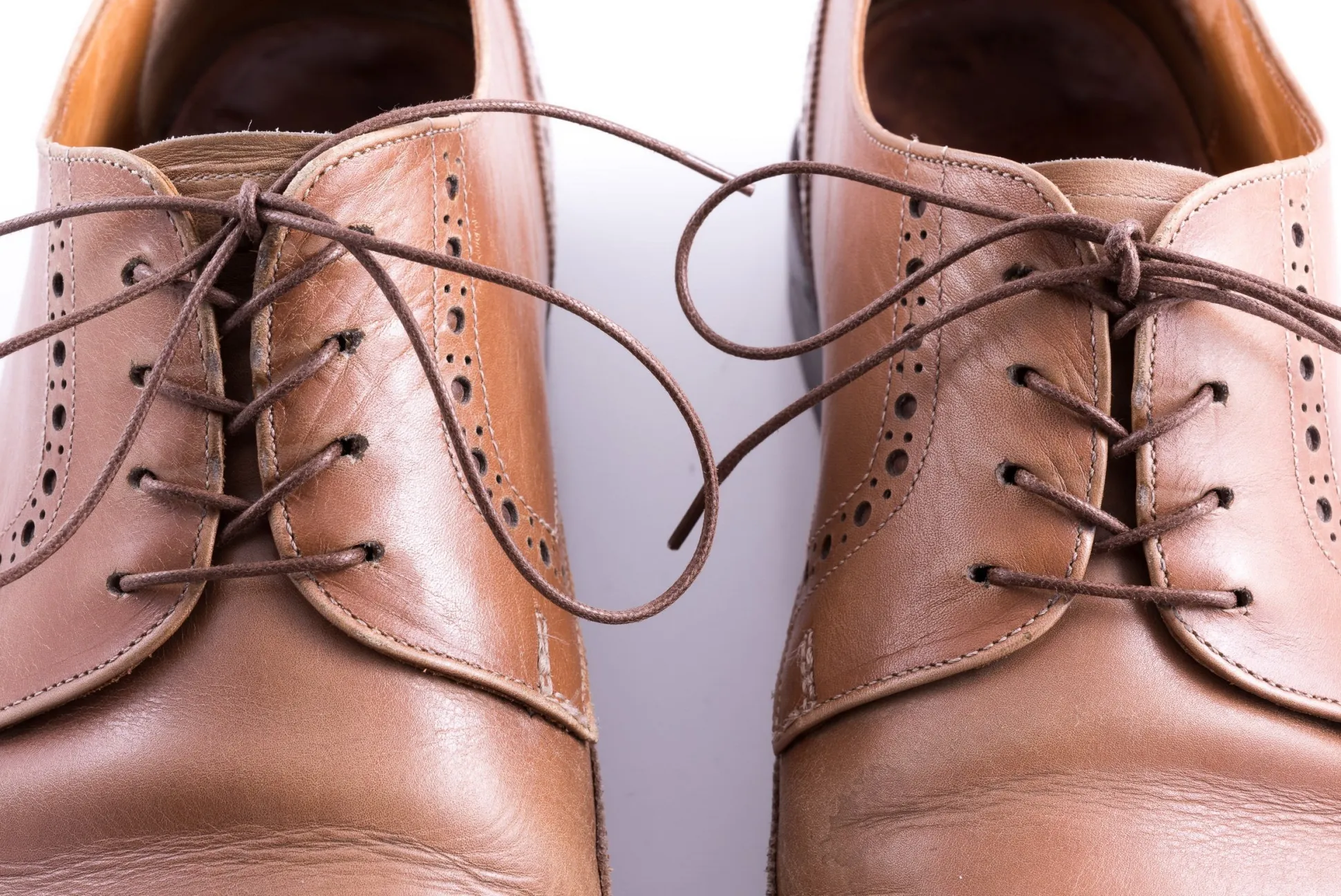 Flat Mid Brown Waxed Cotton Shoelaces