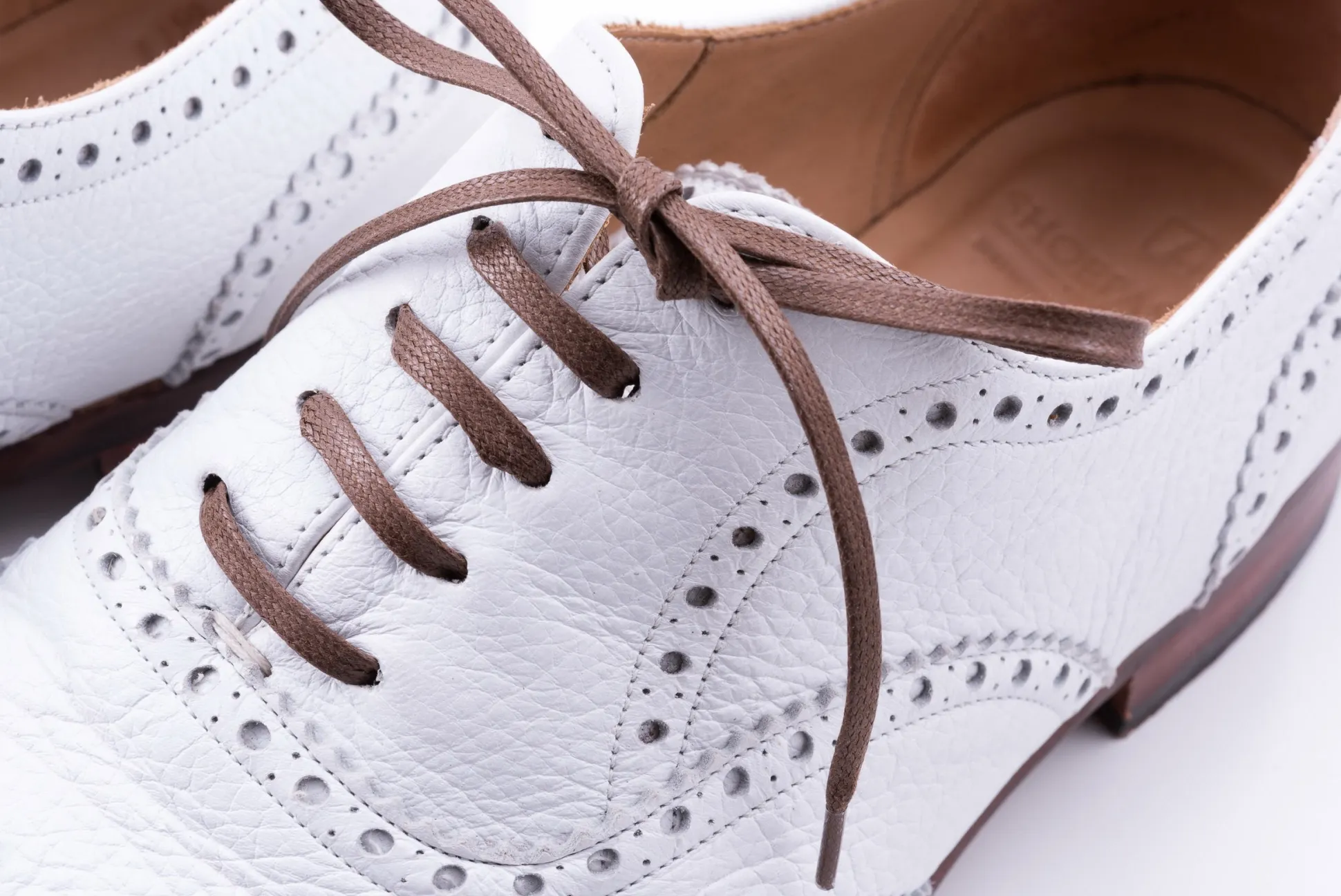 Flat Mid Brown Waxed Cotton Shoelaces