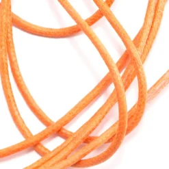 Flat Orange Waxed Cotton Shoelaces