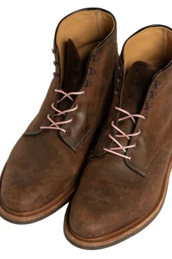 Flat Pale Pink Waxed Cotton Shoelaces