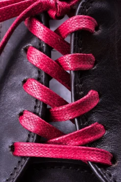 Flat Red Waxed Cotton Shoelaces