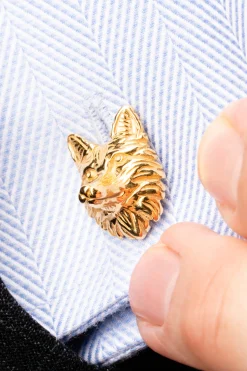 Fox & Goose Yellow Gold Vermeil Cufflinks