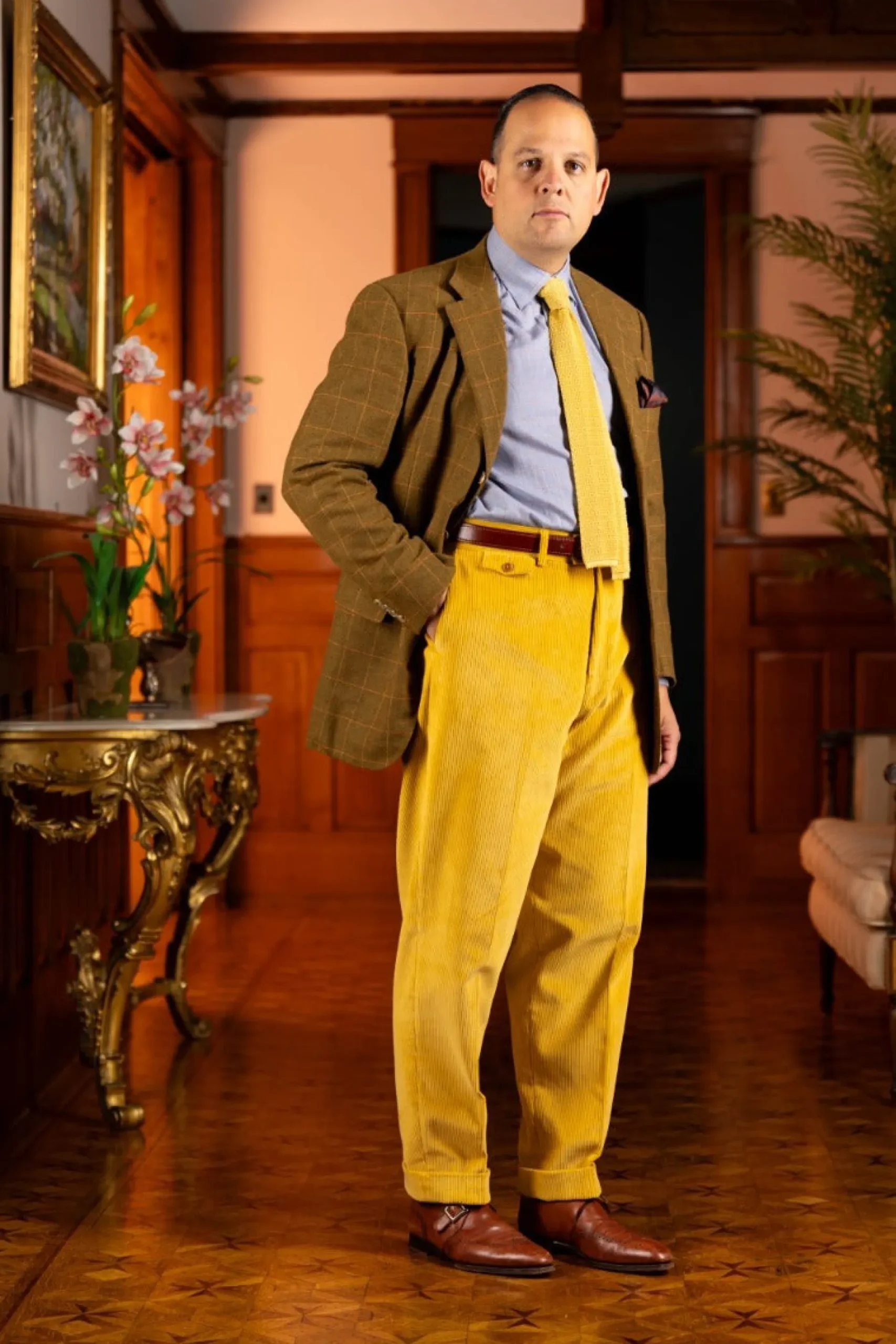 Goldenrod Yellow Stancliffe Corduroy Trousers