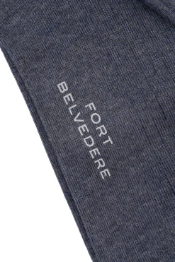 Gray & Blue Shadow Stripe Midweight Cotton Socks