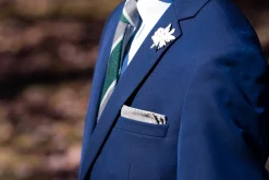 Gray X-Stitch Edge Soft Gray Flannel Pocket Square