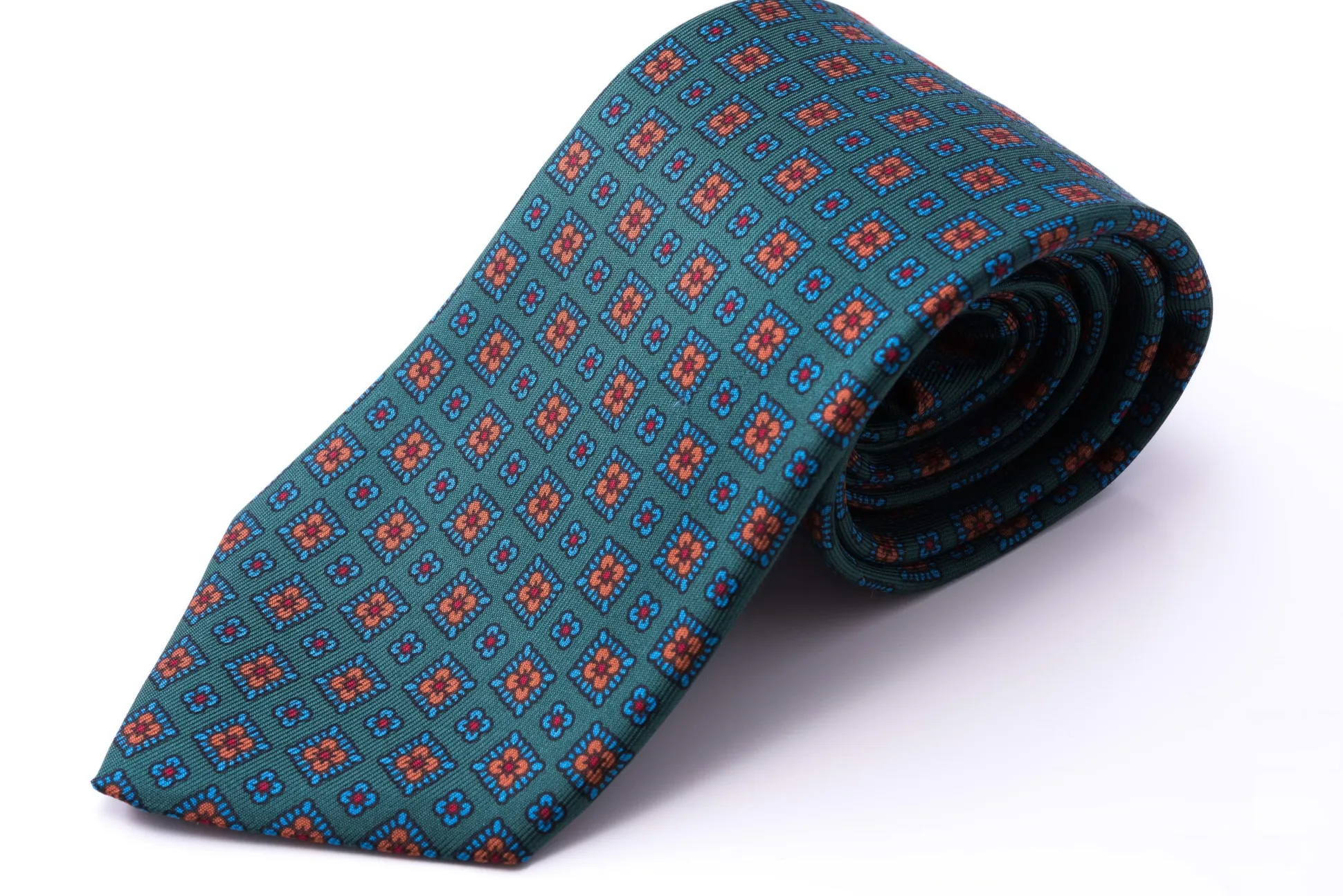 Green Motif Madder Silk Tie