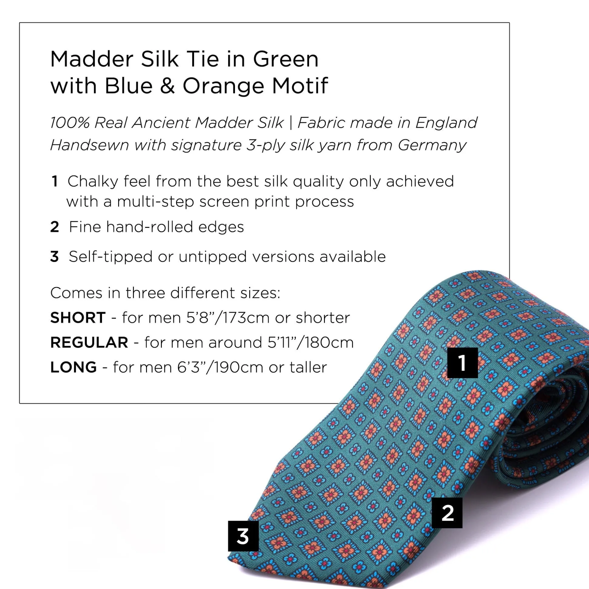 Green Motif Madder Silk Tie