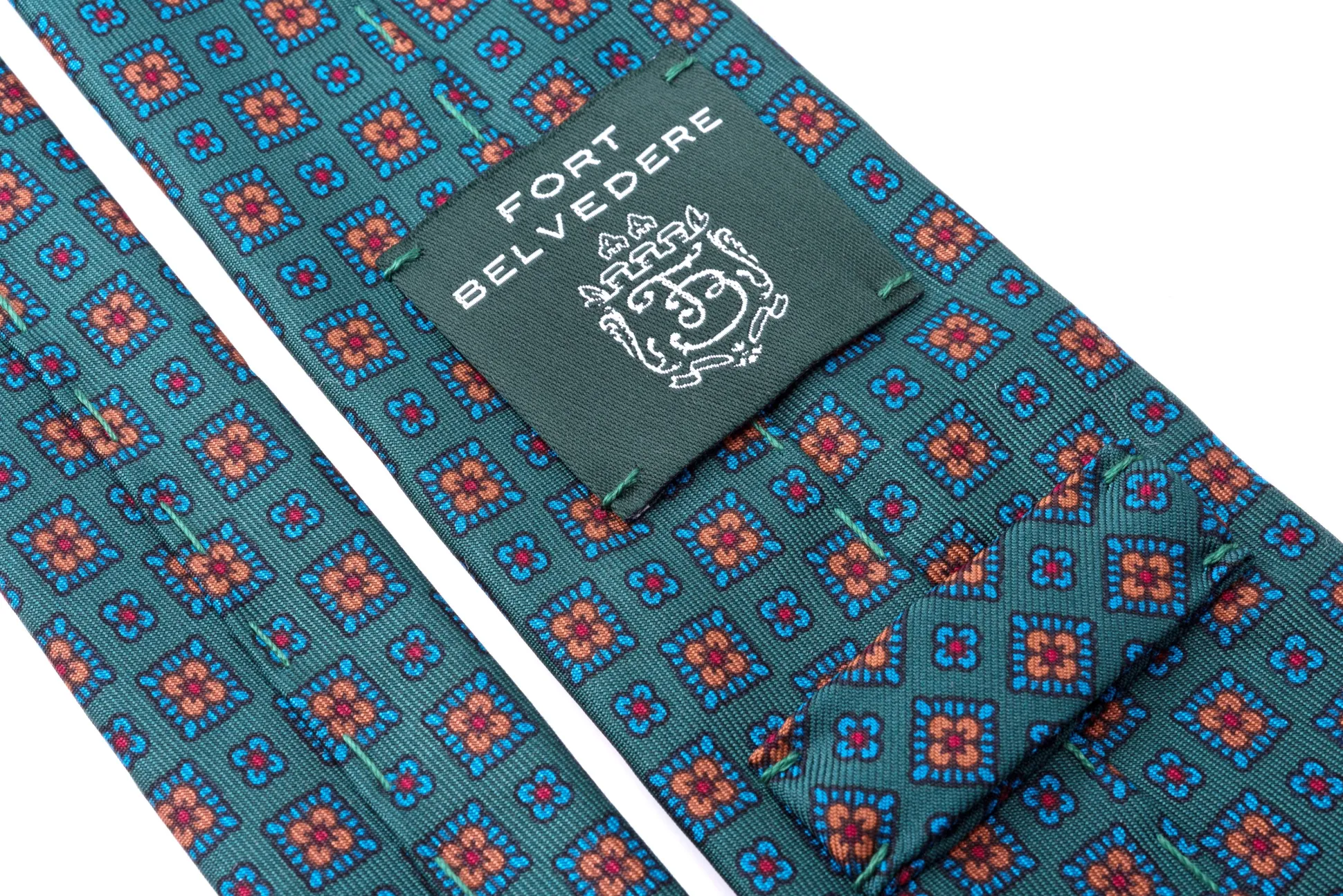 Green Motif Madder Silk Tie