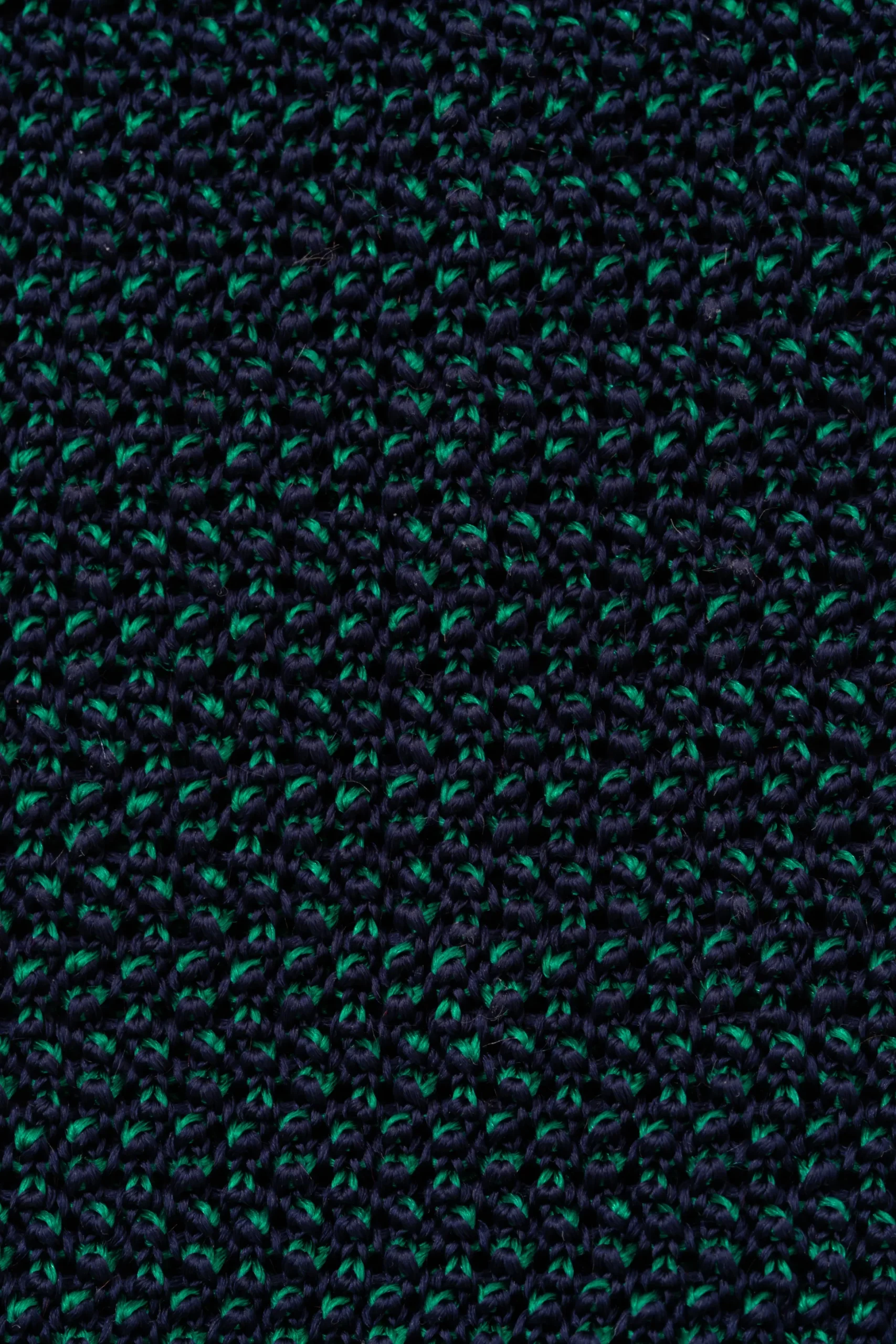 Green & Navy Two-Tone Silk Knit Tie