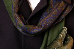 Green Paisley & Stripes Reversible Scarf