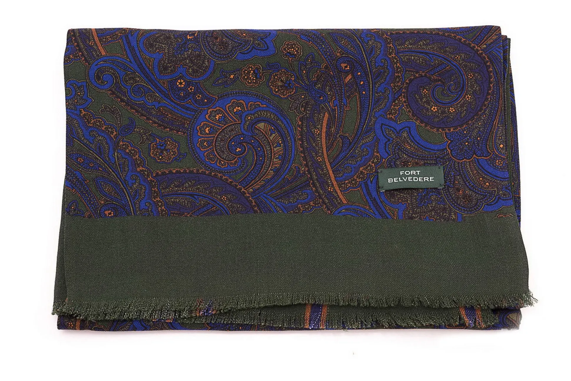 Green Paisley & Stripes Reversible Scarf