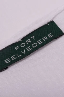 Hand-Embroidered Initial "W" White Linen Pocket Square