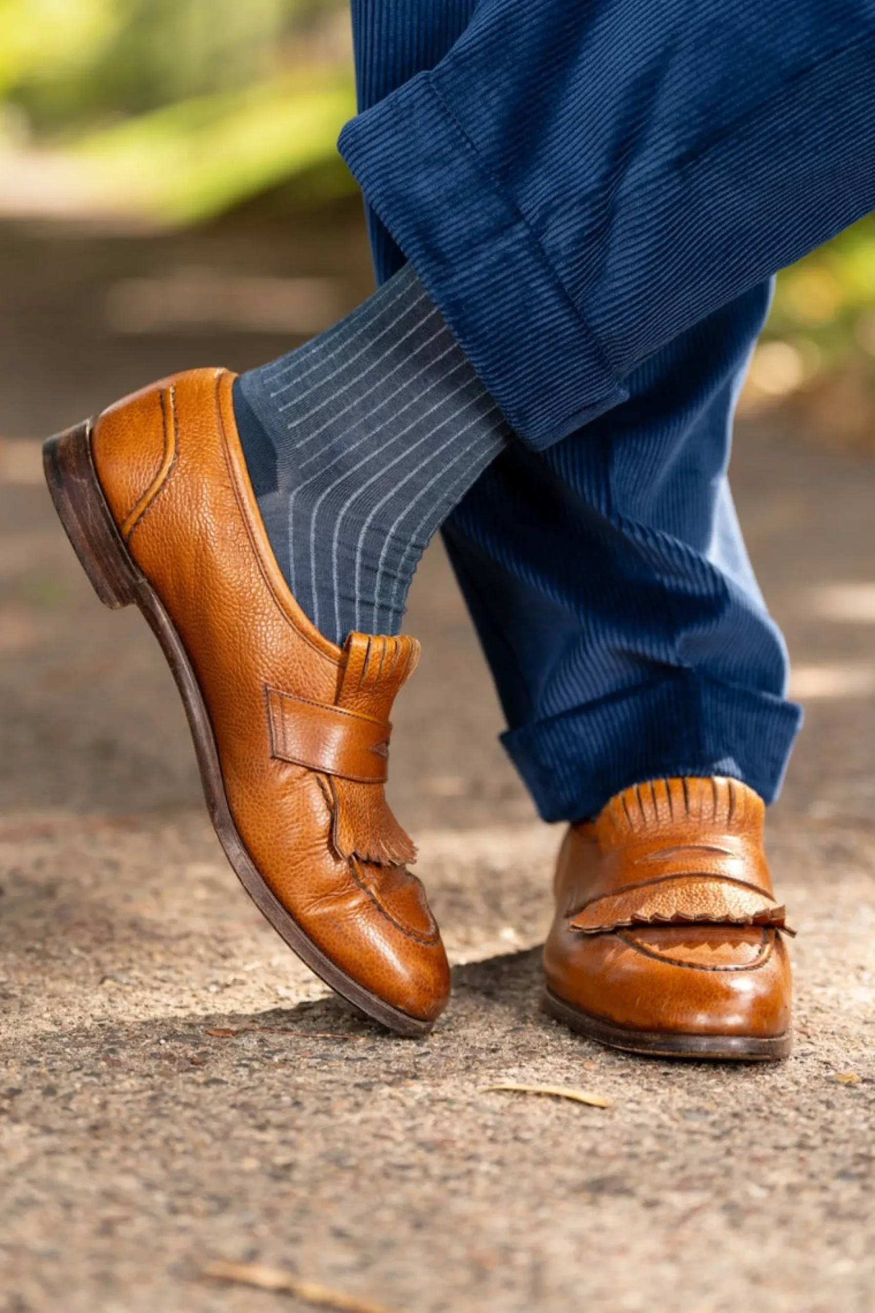 Infantry Blue Stancliffe Corduroy Trousers