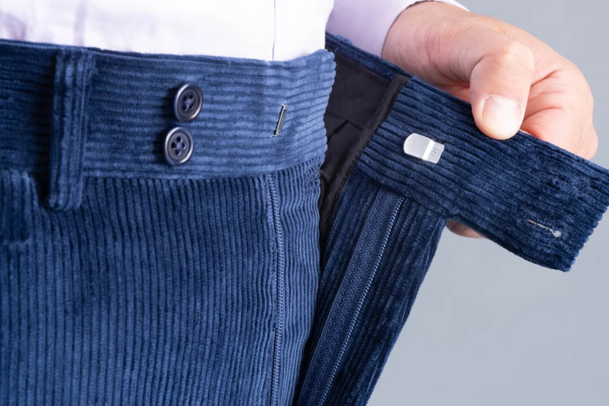 Infantry Blue Stancliffe Corduroy Trousers