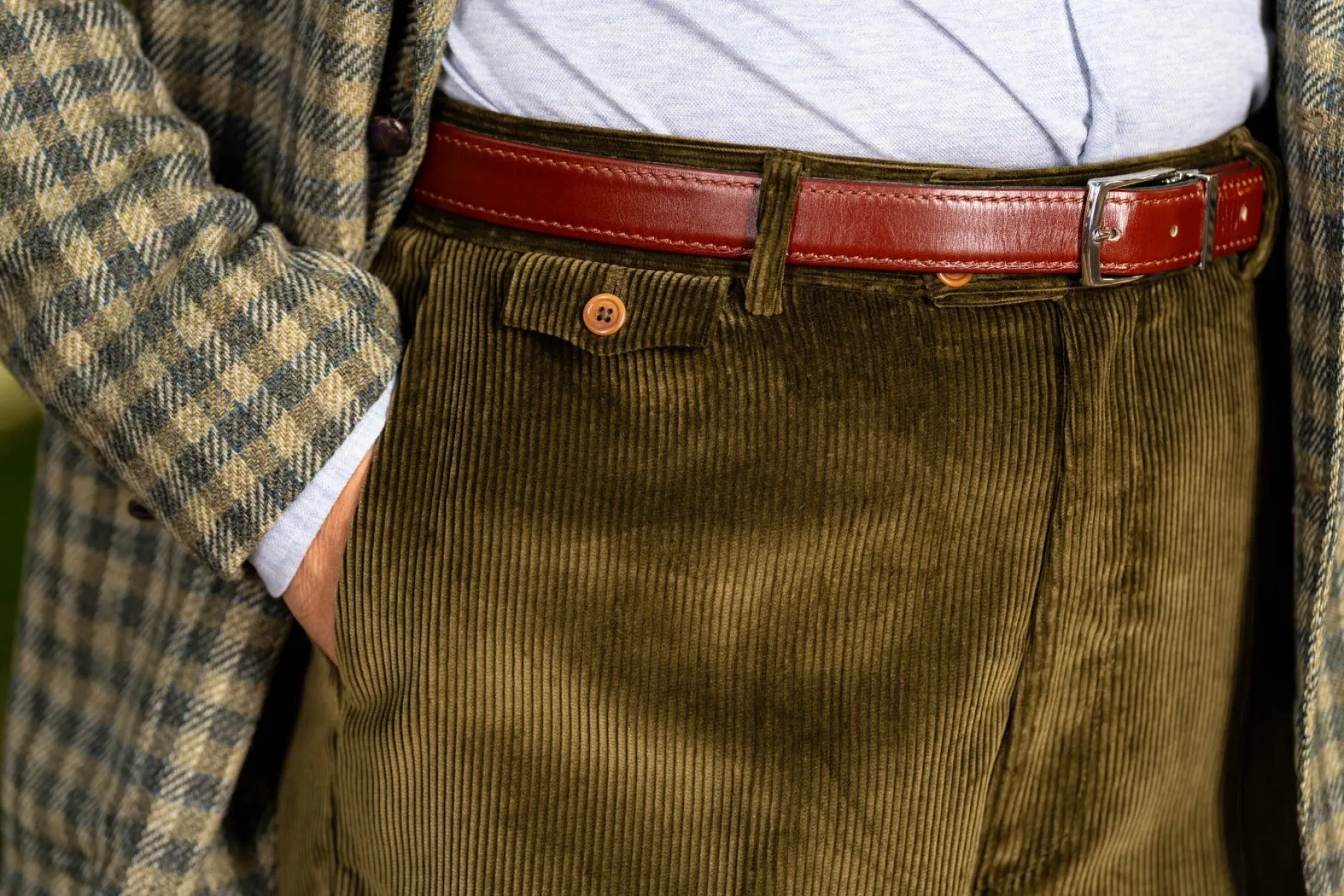 Khaki Drab Stancliffe Corduroy Trousers