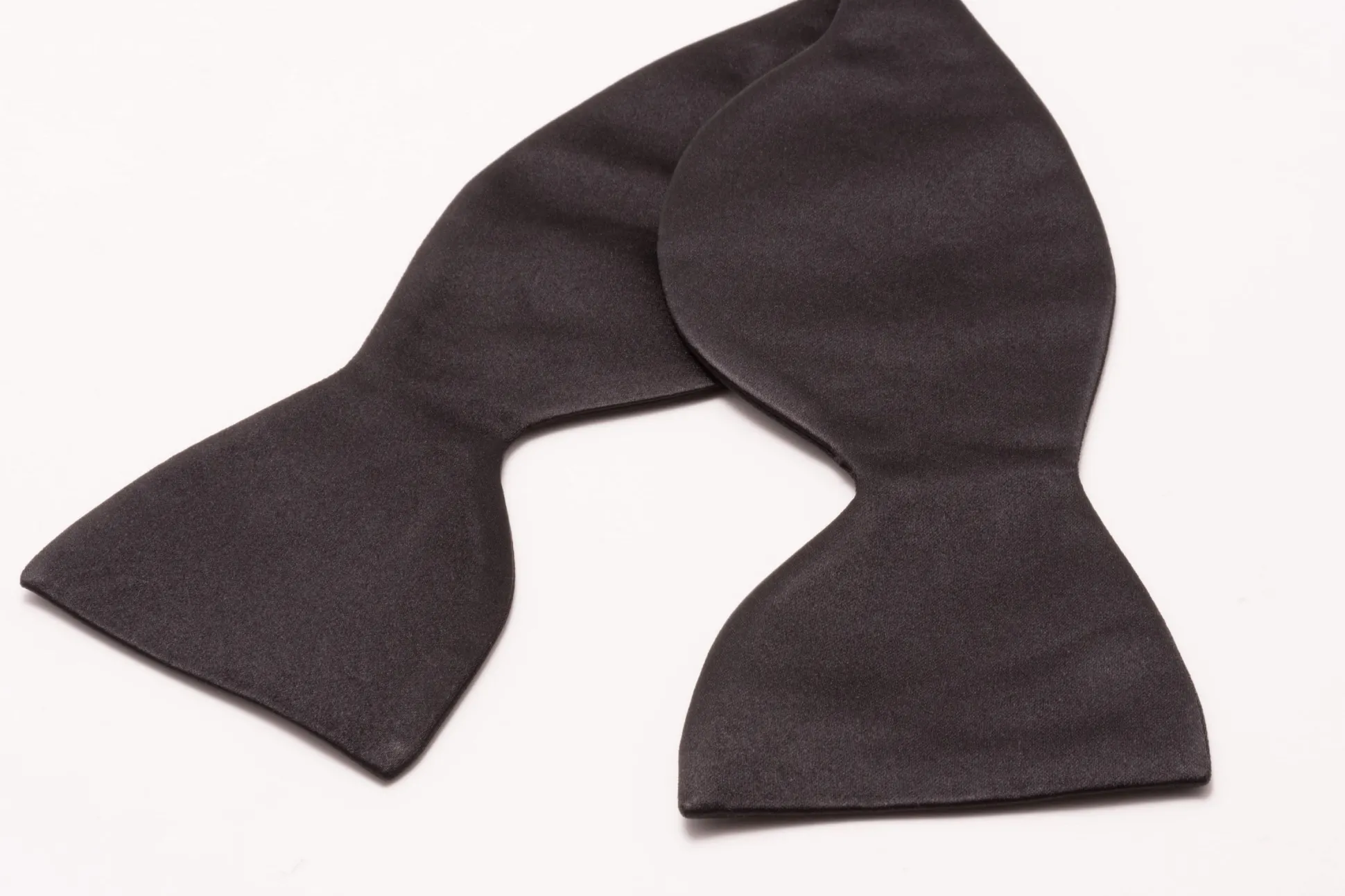 Large Black Butterfly Silk Satin Bow Tie