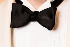 Large Black Butterfly Silk Satin Bow Tie