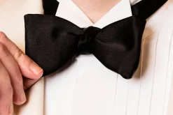 Large Black Butterfly Silk Satin Bow Tie