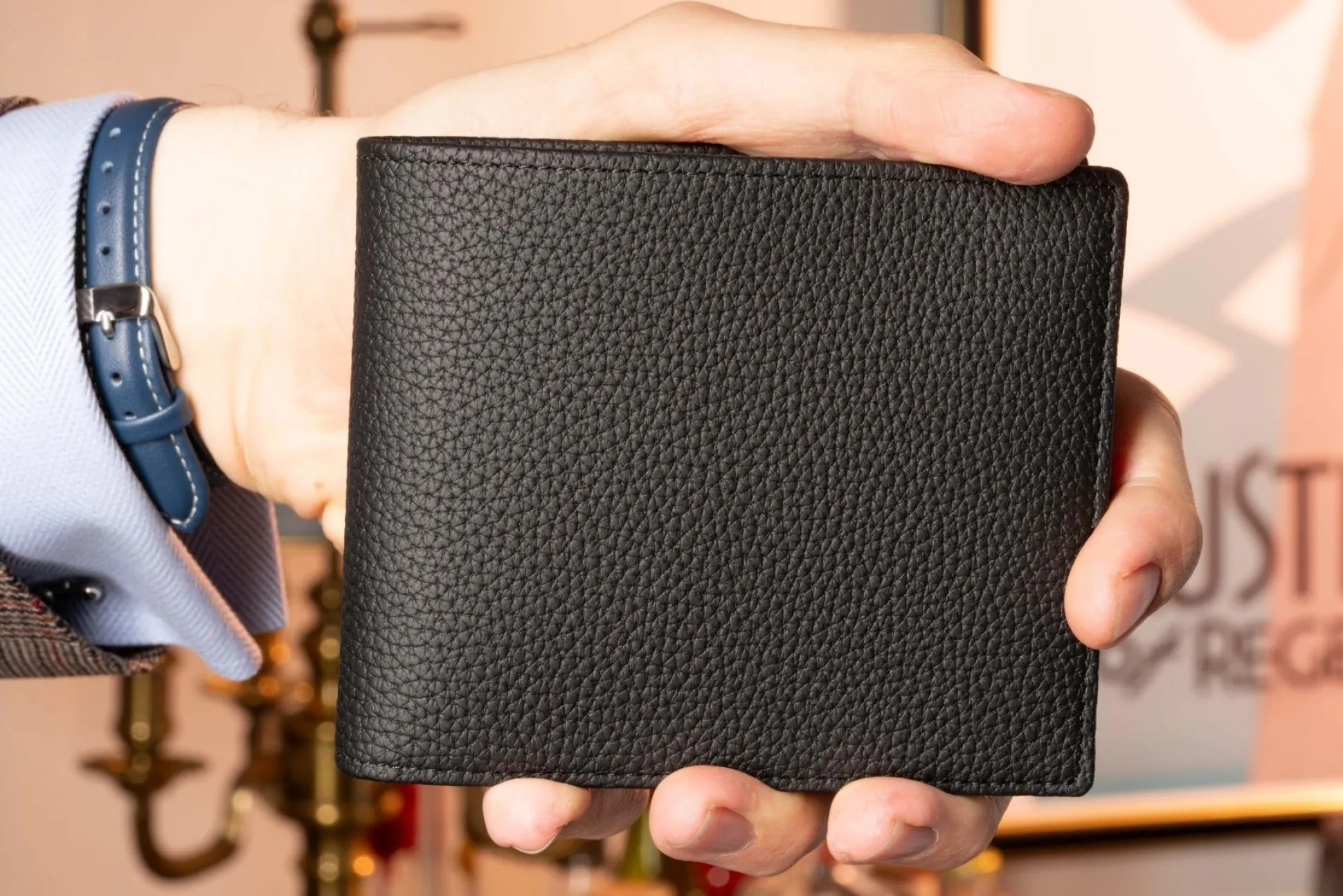 Le Grand 10 Card Black Togo Calf Leather Wallet