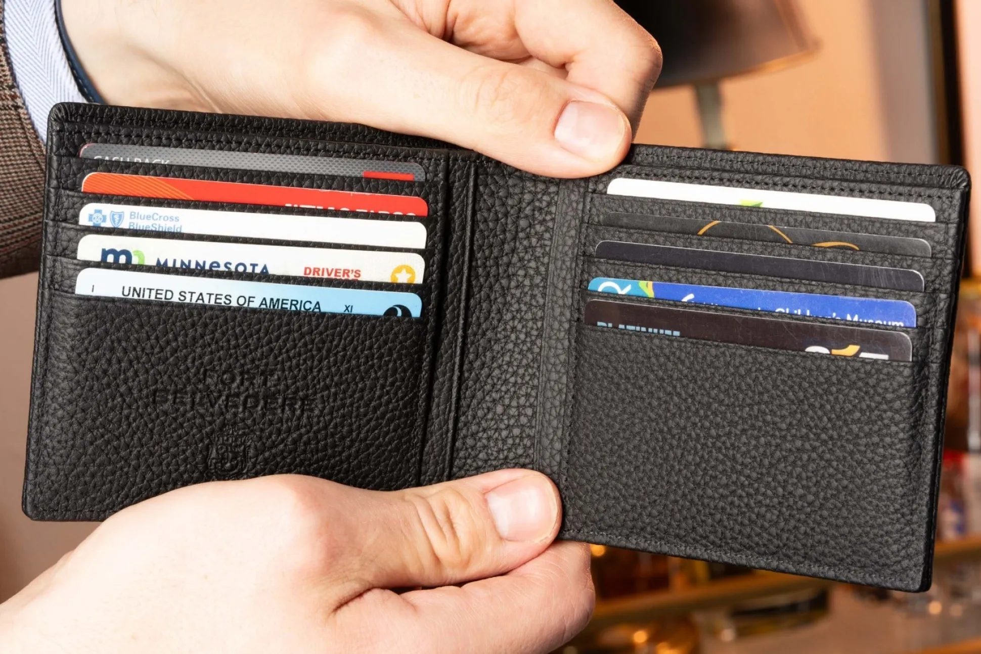 Le Grand 10 Card Black Togo Calf Leather Wallet