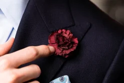 Life-Sized Burgundy Carnation Boutonnière Flower