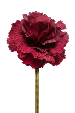 Life-Sized Burgundy Carnation Boutonnière Flower