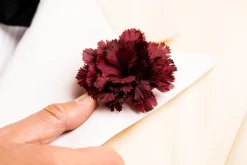 Life-Sized Burgundy Carnation Boutonnière Flower