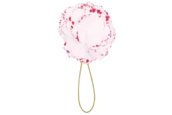 Life-Sized Magenta-Edged White Carnation Boutonnière