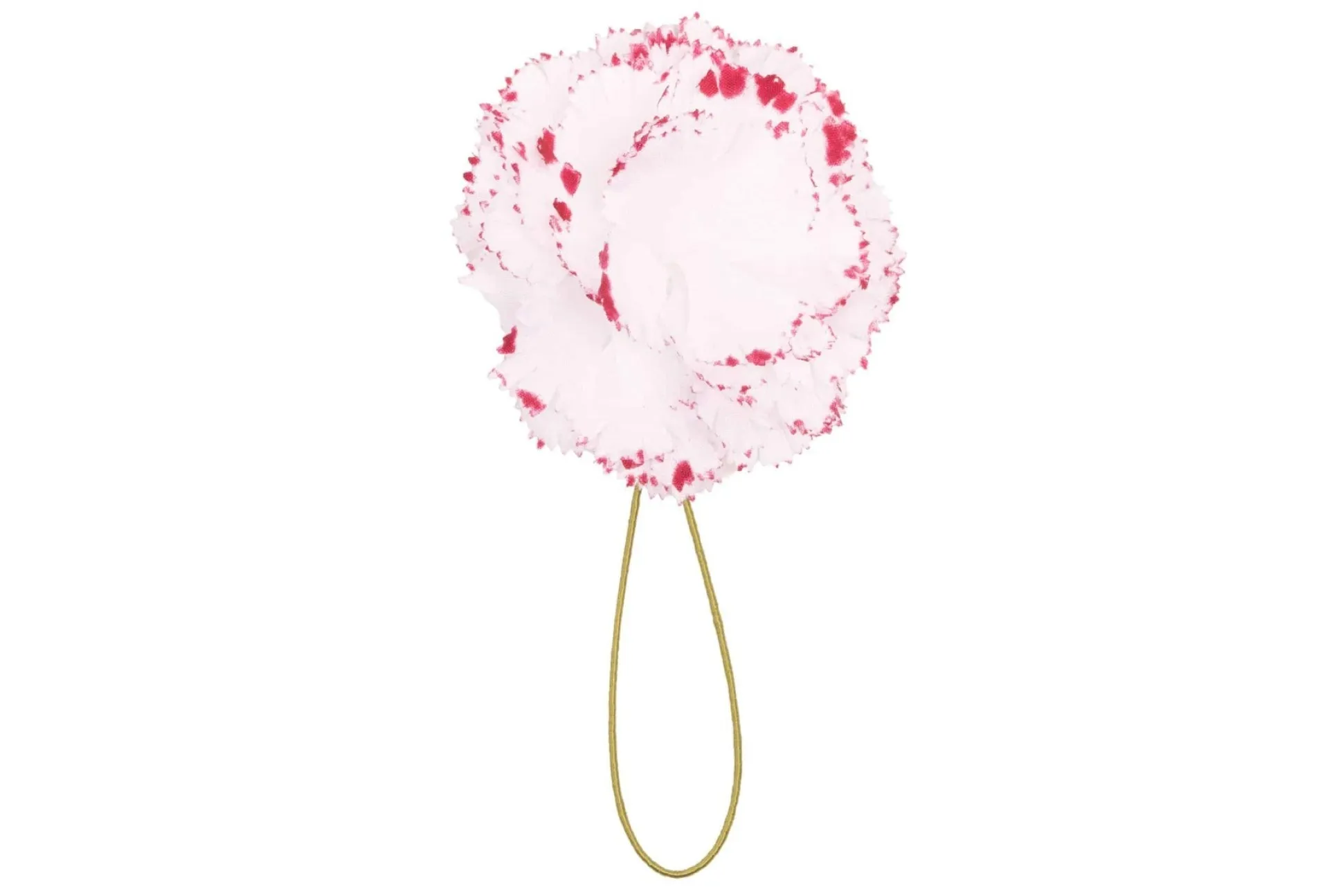 Life-Sized Magenta-Edged White Carnation Boutonnière